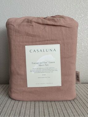 NWT King 100% Linen Sheet Set Adobe Clay - Casaluna